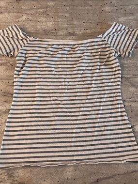 Garage Off Should Fitted Stretch Striped Shirt - Size L